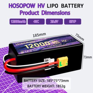 High Rate Lipo Battery 12000mah Fpv Drone Battery 8S 29.6v FPV Battery 40c 12Ah Lithium Battery Agricultural Drone Battery