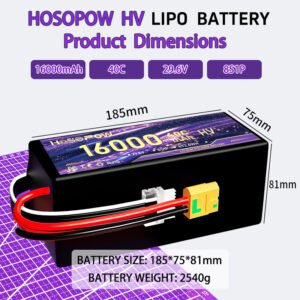 High Rate Lipo Battery 16000mah Fpv Drone Battery 8S 29.6v FPV Battery 40c 12Ah Lithium Battery Agricultural Drone Battery