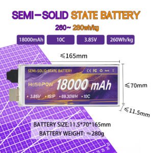 Semi Sollid State Battery Cell 18000mah 3.85v Fpv Lipo Battery Fpv Drone Battery 280wh 10c Drone Lithitm Battery
