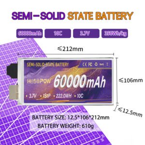 Semi Sollid State Battery Cell 60000mah 3.7v Fpv Lipo Battery Fpv Drone Battery 350wh 10c Drone Lithitm Battery