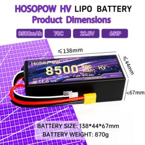 8500mah Fpv Drone Battery 6S 22.8v High Rate Lipo Battery 30.4v FPV Battery 70c 8s 6.5Ah Lithium Battery Agricultural Drone Battery